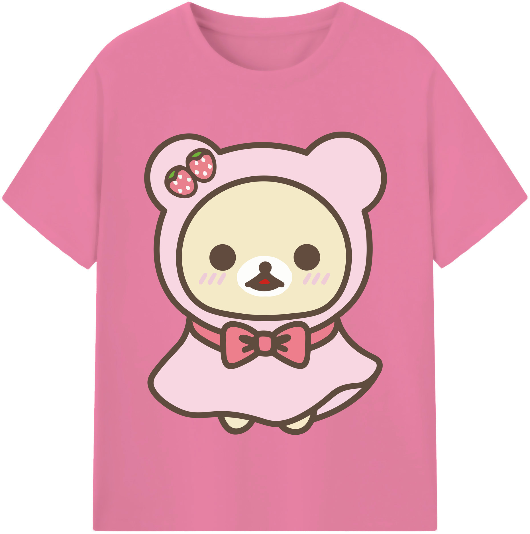 （画像用） リラックマ リラックマ キイロイトリ Rilakkuma Korilakkuma Kiiroitori 綿100％半袖Tシャツ（フロントプリント）